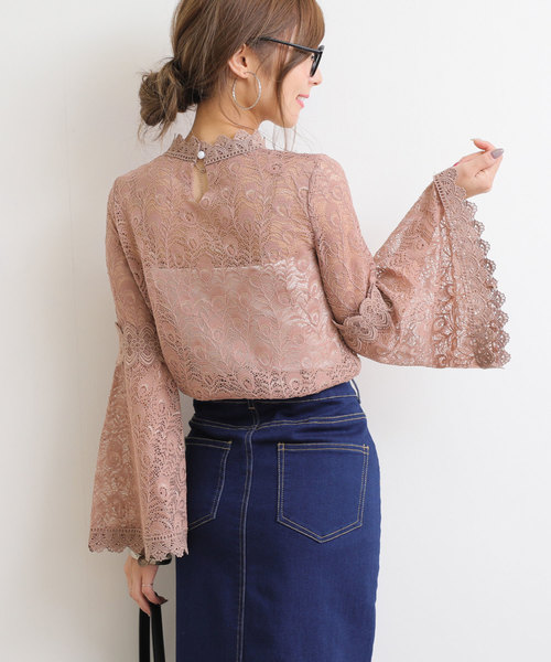 andme（アンドミー）の「ヴィンテージ風レースブラウストップス（シャツ/ブラウス・レディース・ブラック/グリーン/ベージュ/ブラウン・M）」の7枚目の写真