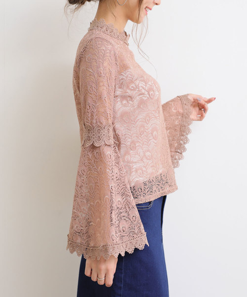 andme（アンドミー）の「ヴィンテージ風レースブラウストップス（シャツ/ブラウス・レディース・ブラック/グリーン/ベージュ/ブラウン・M）」の9枚目の写真