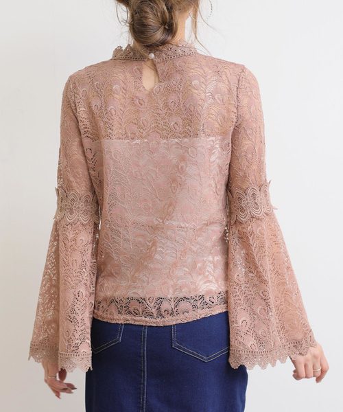 andme（アンドミー）の「ヴィンテージ風レースブラウストップス（シャツ/ブラウス・レディース・ブラック/グリーン/ベージュ/ブラウン・M）」の10枚目の写真