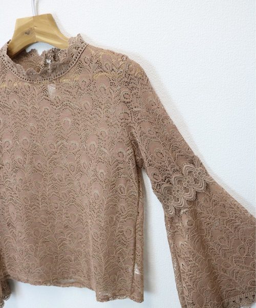 andme（アンドミー）の「ヴィンテージ風レースブラウストップス（シャツ/ブラウス・レディース・ブラック/グリーン/ベージュ/ブラウン・M）」の12枚目の写真