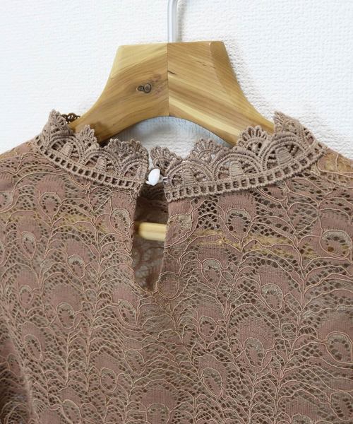 andme（アンドミー）の「ヴィンテージ風レースブラウストップス（シャツ/ブラウス・レディース・ブラック/グリーン/ベージュ/ブラウン・M）」の16枚目の写真