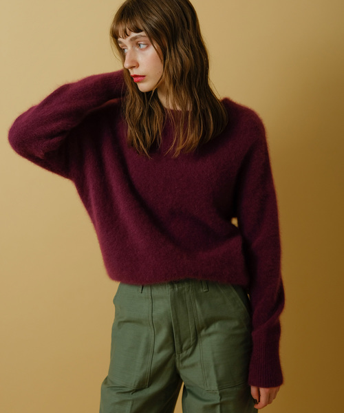 Banner Barrett（バナーバレット）の「RACOON LONG SLEEVE　PULLOVER /ラクーンロングスリーブ　ニット（ニット/セーター・レディース・ネイビー/オフホワイト/パープル/キャメル・38）」の4枚目の写真