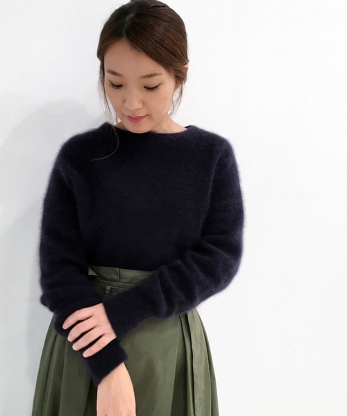 Banner Barrett（バナーバレット）の「RACOON LONG SLEEVE　PULLOVER /ラクーンロングスリーブ　ニット（ニット/セーター・レディース・ネイビー/オフホワイト/パープル/キャメル・38）」の3枚目の写真