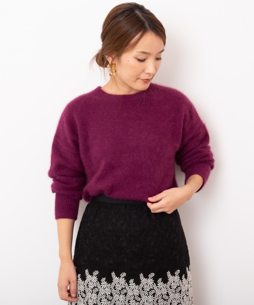 Banner Barrett（バナーバレット）の「RACOON LONG SLEEVE　PULLOVER /ラクーンロングスリーブ　ニット（ニット/セーター・レディース・ネイビー/オフホワイト/パープル/キャメル・38）」の11枚目の写真