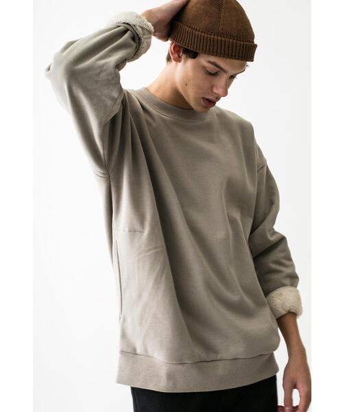 MONKEY TIME（モンキータイム）の「＜monkey time＞ BACK SHAGGY CREW/スウェット ◆（スウェット・メンズ・ブラック/ダークグリーン/グレー/ライトピンク・SMALL/MEDIUM/LARGE/X-LARGE）」の2枚目の写真