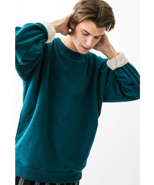 MONKEY TIME（モンキータイム）の「＜monkey time＞ BACK SHAGGY CREW/スウェット ◆（スウェット・メンズ・ブラック/ダークグリーン/グレー/ライトピンク・SMALL/MEDIUM/LARGE/X-LARGE）」の3枚目の写真