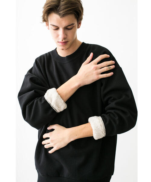 MONKEY TIME（モンキータイム）の「＜monkey time＞ BACK SHAGGY CREW/スウェット ◆（スウェット・メンズ・ブラック/ダークグリーン/グレー/ライトピンク・SMALL/MEDIUM/LARGE/X-LARGE）」の8枚目の写真