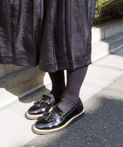 あしながおじさん（アシナガオジサン）の「〈あしながおじさん〉キルトタッセルローファー（ローファー・レディース・クリアブラック/アイボリー/ネイビー/ブラック/ブラウン・23.5cm/22.5cm/24.0cm/24.5cm/23.0cm）」の6枚目の写真