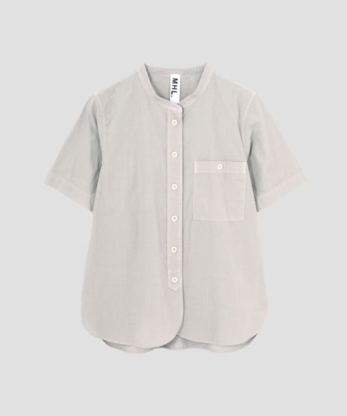 MHL.（エムエイチエル）の「GARMENT DYE POPLIN（シャツ/ブラウス・レディース・グレー/イエロー/ライトグレー・1/2/3）」の2枚目の写真