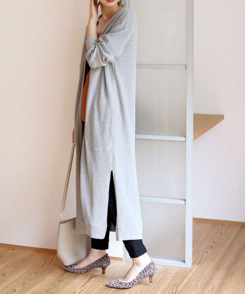 Bou Jeloud（ブージュルード）の「サーマルロングカーディガン（カーディガン/ボレロ・レディース・ブラック/グレー/オフホワイト・FREE）」の3枚目の写真