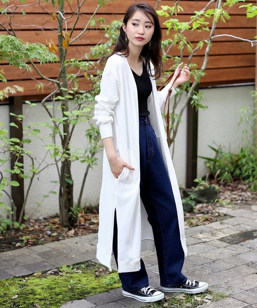 Bou Jeloud（ブージュルード）の「サーマルロングカーディガン（カーディガン/ボレロ・レディース・ブラック/グレー/オフホワイト・FREE）」の5枚目の写真