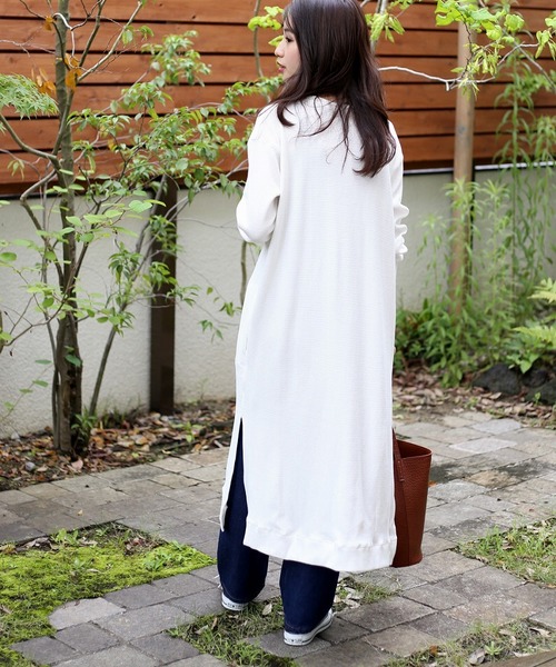 Bou Jeloud（ブージュルード）の「サーマルロングカーディガン（カーディガン/ボレロ・レディース・ブラック/グレー/オフホワイト・FREE）」の6枚目の写真