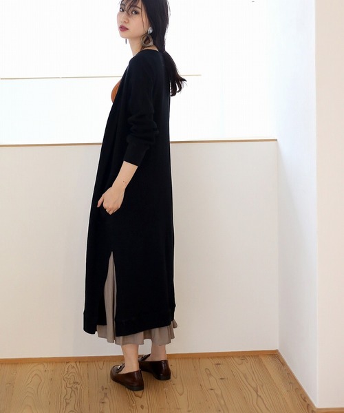 Bou Jeloud（ブージュルード）の「サーマルロングカーディガン（カーディガン/ボレロ・レディース・ブラック/グレー/オフホワイト・FREE）」の9枚目の写真