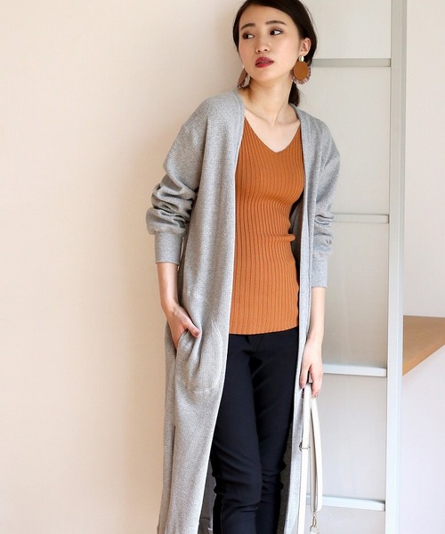 Bou Jeloud（ブージュルード）の「サーマルロングカーディガン（カーディガン/ボレロ・レディース・ブラック/グレー/オフホワイト・FREE）」の11枚目の写真