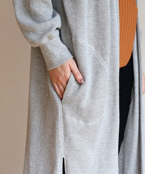 Bou Jeloud（ブージュルード）の「サーマルロングカーディガン（カーディガン/ボレロ・レディース・ブラック/グレー/オフホワイト・FREE）」の14枚目の写真