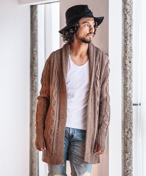 人気のファッショントレンド 新鮮なニット ロング カーディガン メンズ