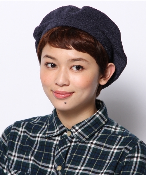 WHO'S WHO gallery(フーズフーギャラリー)の「パイルタム(ハンチング/ベレー帽・レディース・ベージュ/グレー/ネイビー/ホワイト/レッド・FREE)」の9枚目の写真