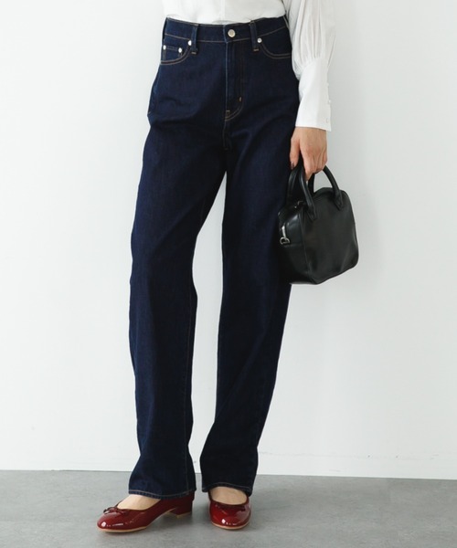 koe(コエ)の「【COTTON USA使用】デニムストレートパンツ(デニムパンツ)」|ワンウォッシュ