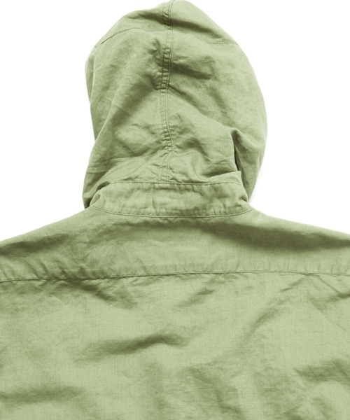 MONKEY TIME（モンキータイム）の「MT ∴ コットン/リネン フード クウォータースリーブシャツ◆（シャツ/ブラウス・メンズ・オリーブ・LARGE/SMALL/X-LARGE/MEDIUM）」の4枚目の写真