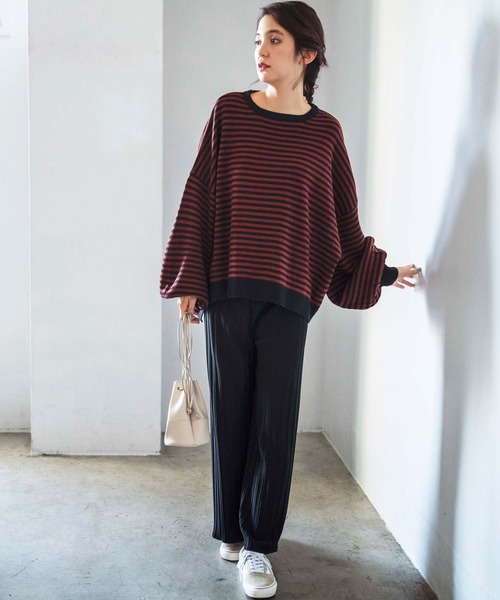GeeRA（ジーラ）の「バルーンスリーブボーダーゆるニット（ニット/セーター・レディース・その他/オレンジ・MEDIUM/LARGE/X-LARGE）」の5枚目の写真