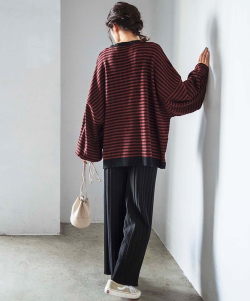 GeeRA（ジーラ）の「バルーンスリーブボーダーゆるニット（ニット/セーター・レディース・その他/オレンジ・MEDIUM/LARGE/X-LARGE）」の3枚目の写真