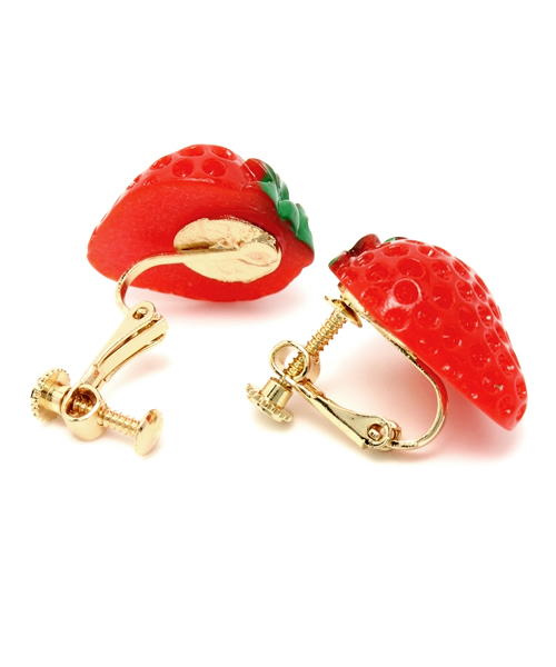 WEGO（ウィゴー）の「WEGO/イチゴイヤリング（イヤリング・レディース・レッド・FREE）」の2枚目の写真