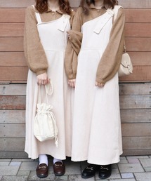 PairPair | コーデュロイワンショル風ジャンスカ(ジャンパースカート)