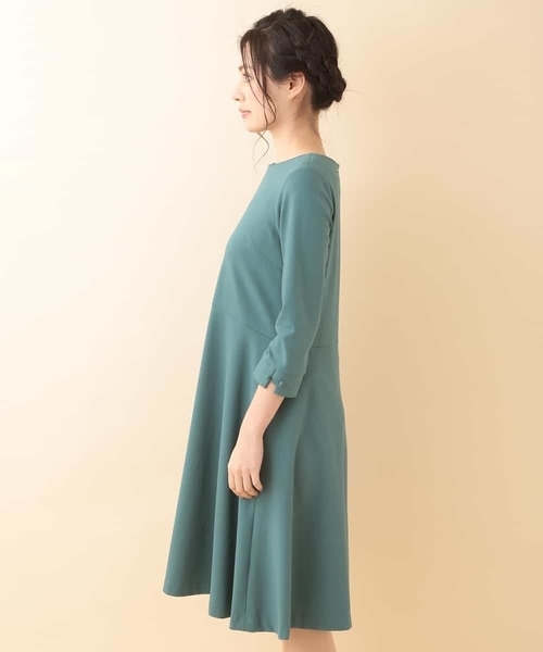 Jocomomola(ホコモモラ)の「GRACEFUL ポンチフレアワンピース(ドレス・レディース・ブルー/ブラック・42/40)」の3枚目の写真