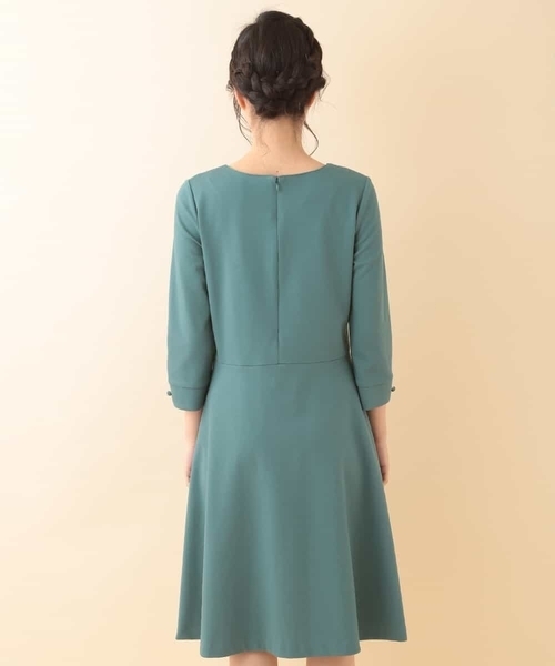 Jocomomola(ホコモモラ)の「GRACEFUL ポンチフレアワンピース(ドレス・レディース・ブルー/ブラック・42/40)」の4枚目の写真