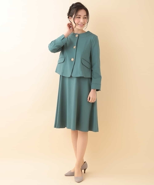Jocomomola(ホコモモラ)の「GRACEFUL ポンチフレアワンピース(ドレス・レディース・ブルー/ブラック・42/40)」の11枚目の写真