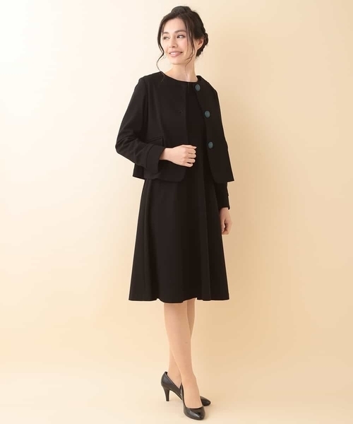Jocomomola(ホコモモラ)の「GRACEFUL ポンチフレアワンピース(ドレス・レディース・ブルー/ブラック・42/40)」の13枚目の写真