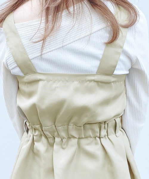 PairPair（ペアペア）の「トレンチ風ジャンスカ（ジャンパースカート・レディース・ライトグリーン/ライトベージュ・FREE）」の14枚目の写真