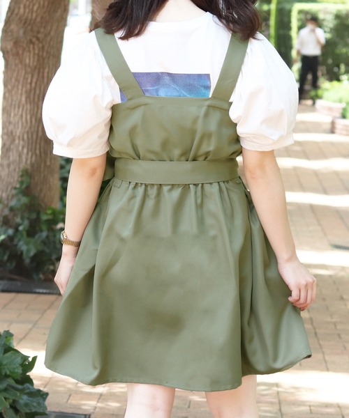 PairPair（ペアペア）の「トレンチ風ジャンスカ（ジャンパースカート・レディース・ライトグリーン/ライトベージュ・FREE）」の13枚目の写真