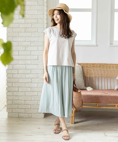 12Twelve Agenda(トゥエルブ アジェンダ)の「パウダーサテンドロストワイドパンツ(その他パンツ・レディース・グレイッシュベージュ/カーキ/ミント/ブラウン・M)」の15枚目の写真