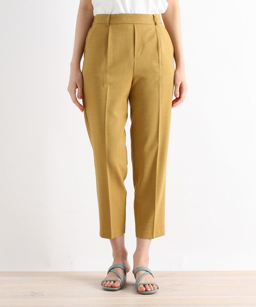 grove（グローブ）の「【S-LL】接触冷感/防シワ/毛玉になりにくい/洗えるクロップドテーパードパンツ（その他パンツ・レディース・ネイビー/イエロー/ライトベージュ/ブラウン系・01/02/03/04）」の6枚目の写真