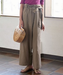 KOBE LETTUCE | ウエストリボンハイウエストリネンラップワイドパンツ(その他パンツ)