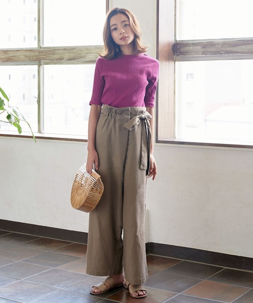 国内配送【LOEWE】ハイウエスト パンツ 中古・古着通販】LOEWE (ロエベ) 23SS ロゴ パッチ ハイウエスト