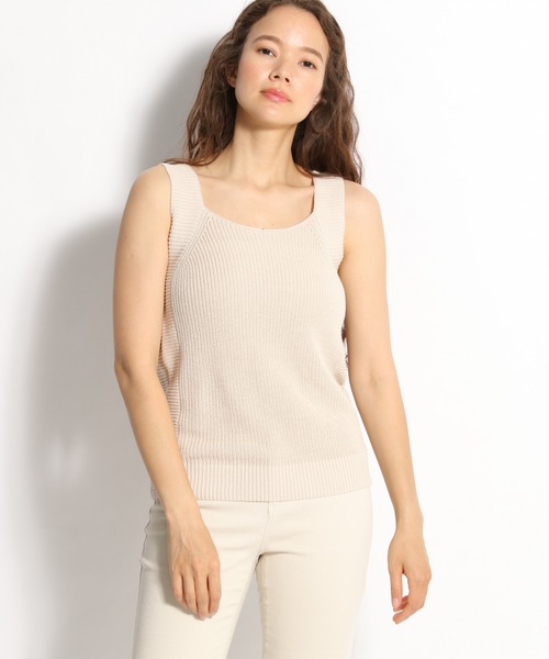 bobocho ホワイト ニット タンクトップ BOBO CHOSES（ボボショーズ） 2025SS Flower knitted top ニットタンク