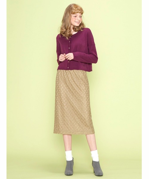 シロップ．（シロップ．）の「ボタンがかわいいニットカーディガン（カーディガン/ボレロ・レディース・ブルー/パープル・MEDIUM/XX-LARGE/SMALL/LARGE/X-LARGE）」の8枚目の写真