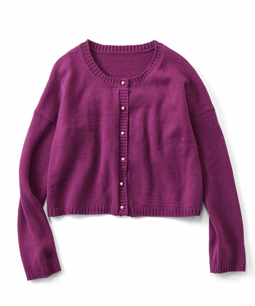シロップ．（シロップ．）の「ボタンがかわいいニットカーディガン（カーディガン/ボレロ・レディース・ブルー/パープル・MEDIUM/XX-LARGE/SMALL/LARGE/X-LARGE）」の12枚目の写真