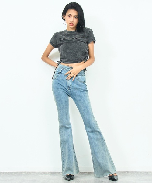 ハイウエストストレッチデニムフレアパンツ（デニムパンツ）｜ANAP