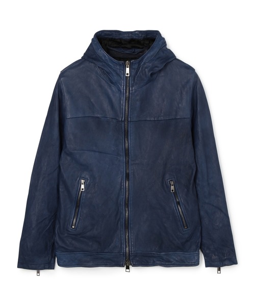 Giorgio Brato ダークブルー レザー ライダースジャケット Giorgio Brato ダークブルー レザー ライダースジャケット Giorgio