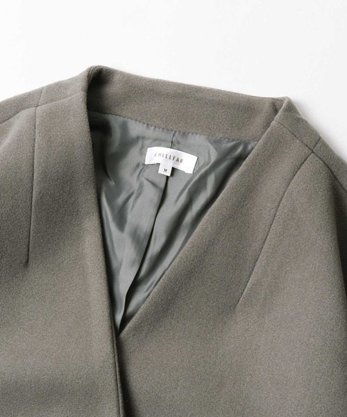 Chillfar（チルファー）の「ノーカラーコート（ノーカラーコート・レディース・アイボリー/チャコール/ブラック/グリーン/ブルー/ベージュ/ブラウン・MEDIUM/LARGE）」の13枚目の写真