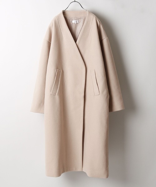 Chillfar（チルファー）の「ノーカラーコート（ノーカラーコート・レディース・アイボリー/チャコール/ブラック/グリーン/ブルー/ベージュ/ブラウン・MEDIUM/LARGE）」の21枚目の写真