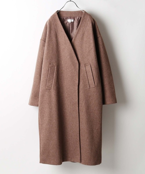 Chillfar（チルファー）の「ノーカラーコート（ノーカラーコート・レディース・アイボリー/チャコール/ブラック/グリーン/ブルー/ベージュ/ブラウン・MEDIUM/LARGE）」の22枚目の写真