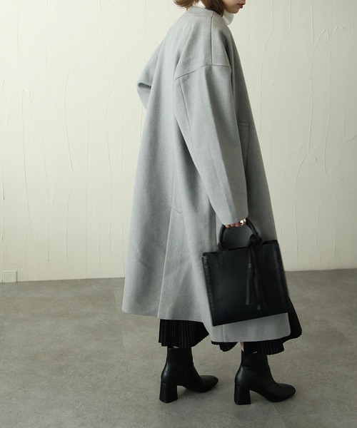 Chillfar（チルファー）の「ノーカラーコート（ノーカラーコート・レディース・アイボリー/チャコール/ブラック/グリーン/ブルー/ベージュ/ブラウン・MEDIUM/LARGE）」の20枚目の写真