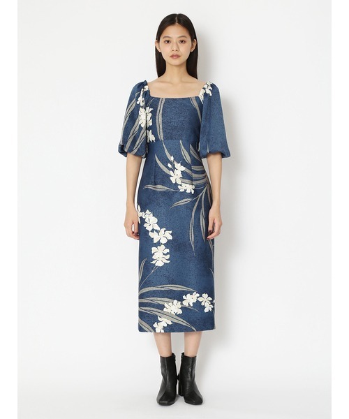 LILY BROWN（リリーブラウン）の「大花柄ボリューム袖ワンピース  