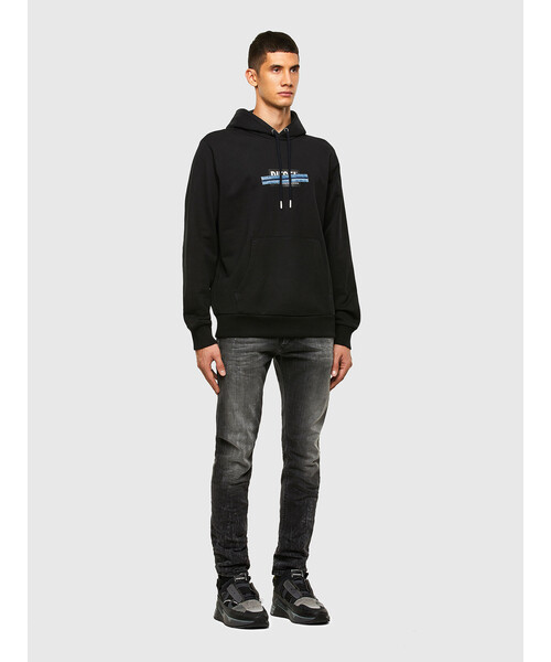 DIESEL ディーゼル メンズ ボックスロゴ スウェットプルパーカー DIESEL ディーゼル スウェットプルパーカー ボックスロゴ