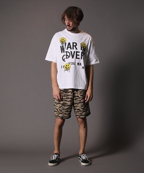 STUD MUFFIN（スタッドマフィン）の「mt6860-5.6OZコットン天竺 ラバーPT&サガラワッペン　ビックシルエット Tシャツ（Tシャツ/カットソー・メンズ・カーキ/ホワイト/ブラック・4/3/2）」の18枚目の写真