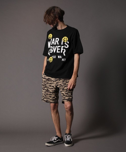 STUD MUFFIN（スタッドマフィン）の「mt6860-5.6OZコットン天竺 ラバーPT&サガラワッペン　ビックシルエット Tシャツ（Tシャツ/カットソー・メンズ・カーキ/ホワイト/ブラック・4/3/2）」の7枚目の写真